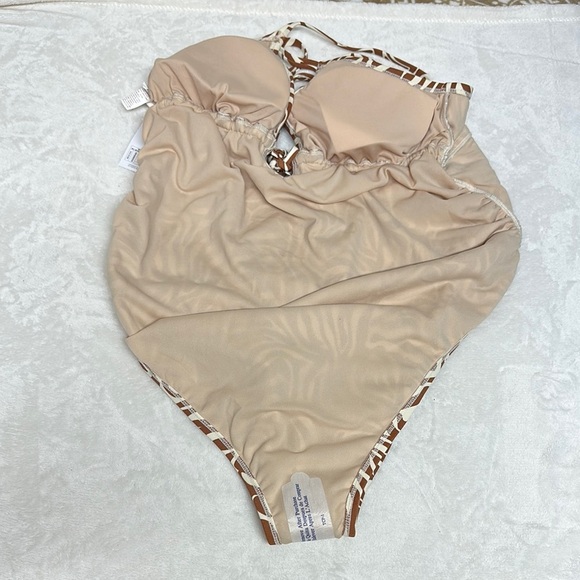 Isabel Maternity by Ingrid & Isabel Brown and White One Piece Swimsuit - Picture 9 of 10